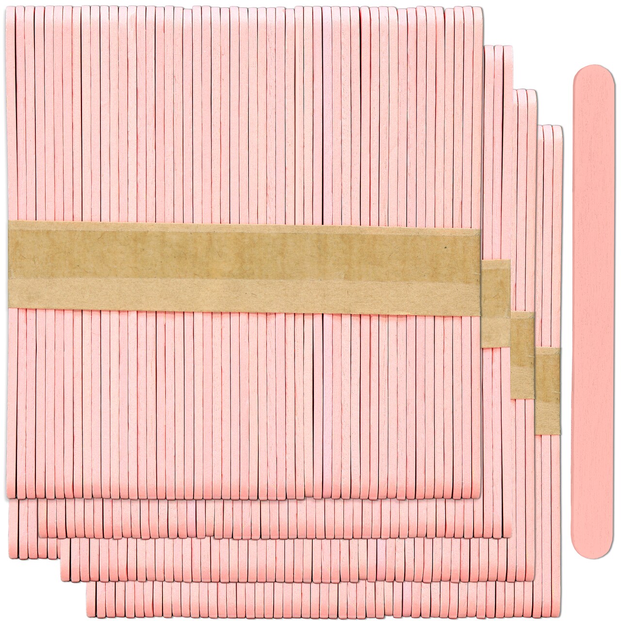 CraftySticks Colored Wood Craft Sticks 4.5 Inch, Red Orange Yellow Green Blue Purple White Black Pink Brown Popsicle Sticks